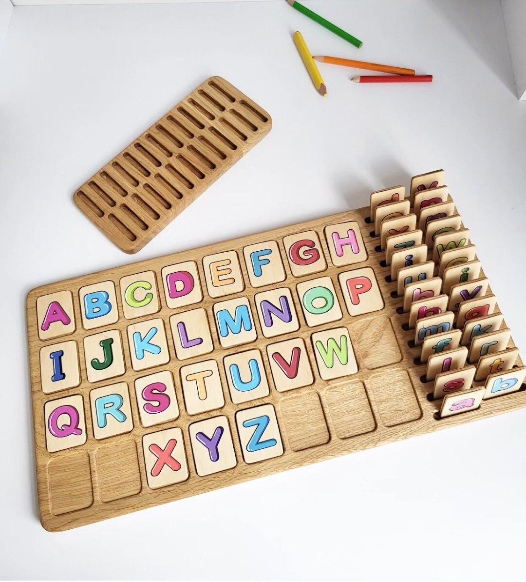 Alphabet Big Board ABC Colored Letters Cards Montessori Board ...