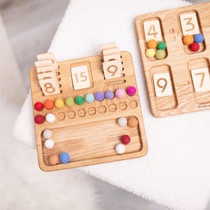 Montessori Math counting board Educational toy learning manipulatives Homeschool Preschool Waldorf math practice math teacher game toddler