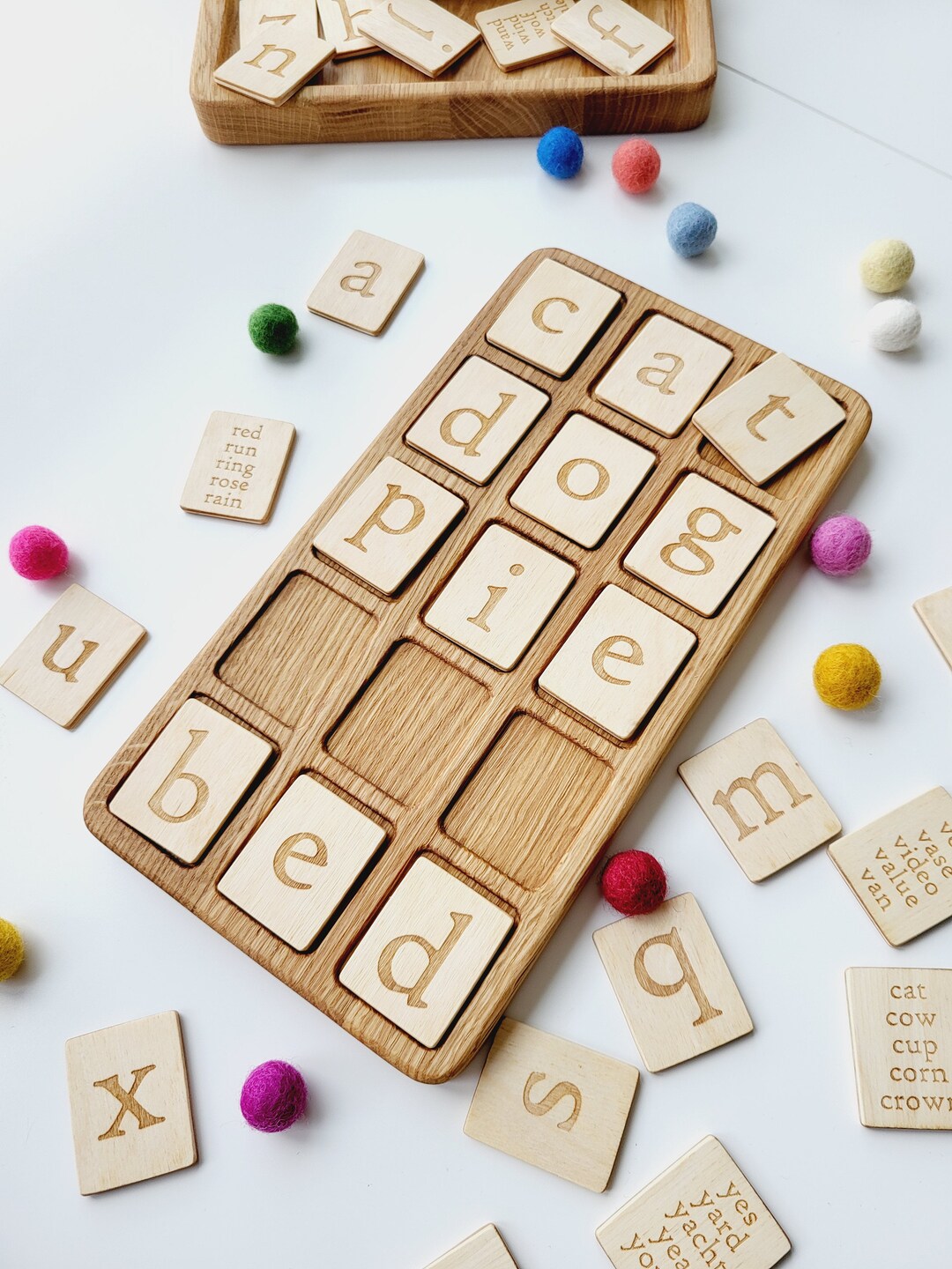 Montessori Alphabet Wooden Board 35 With Letters Cards, Learning Letters, School Homeschool
