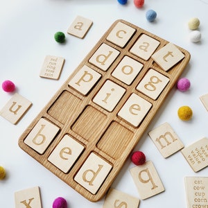 Montessori Alphabet Holzbrett 3×5 Buchstaben Karten Lernaktivitäten Schule ZuhauseSchule Vorschule Geburtstag Geschenk Kinder