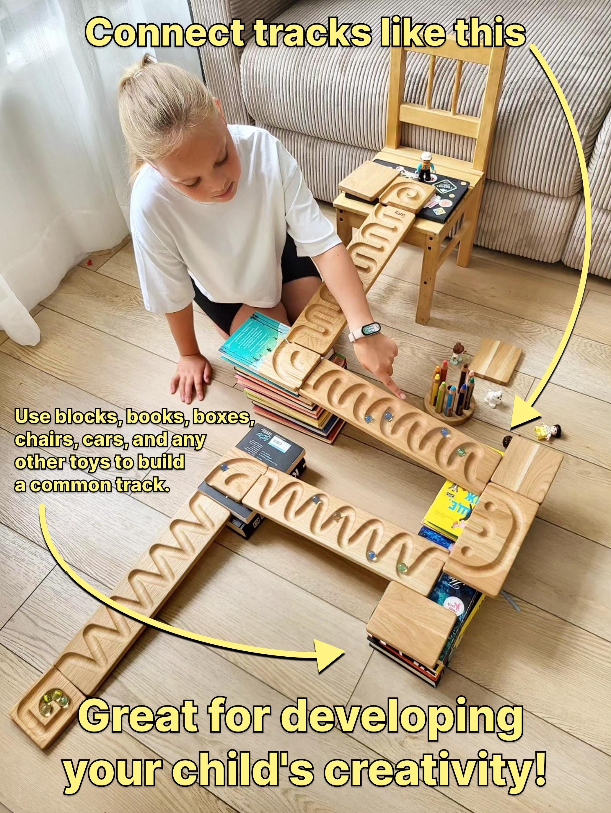 Pista de canicas de madera, juego de pistas de canicas en espiral, juguetes de madera para correr bolas, laberinto de canicas, regalo para niños, rodillo de canicas para mayores de 4 años