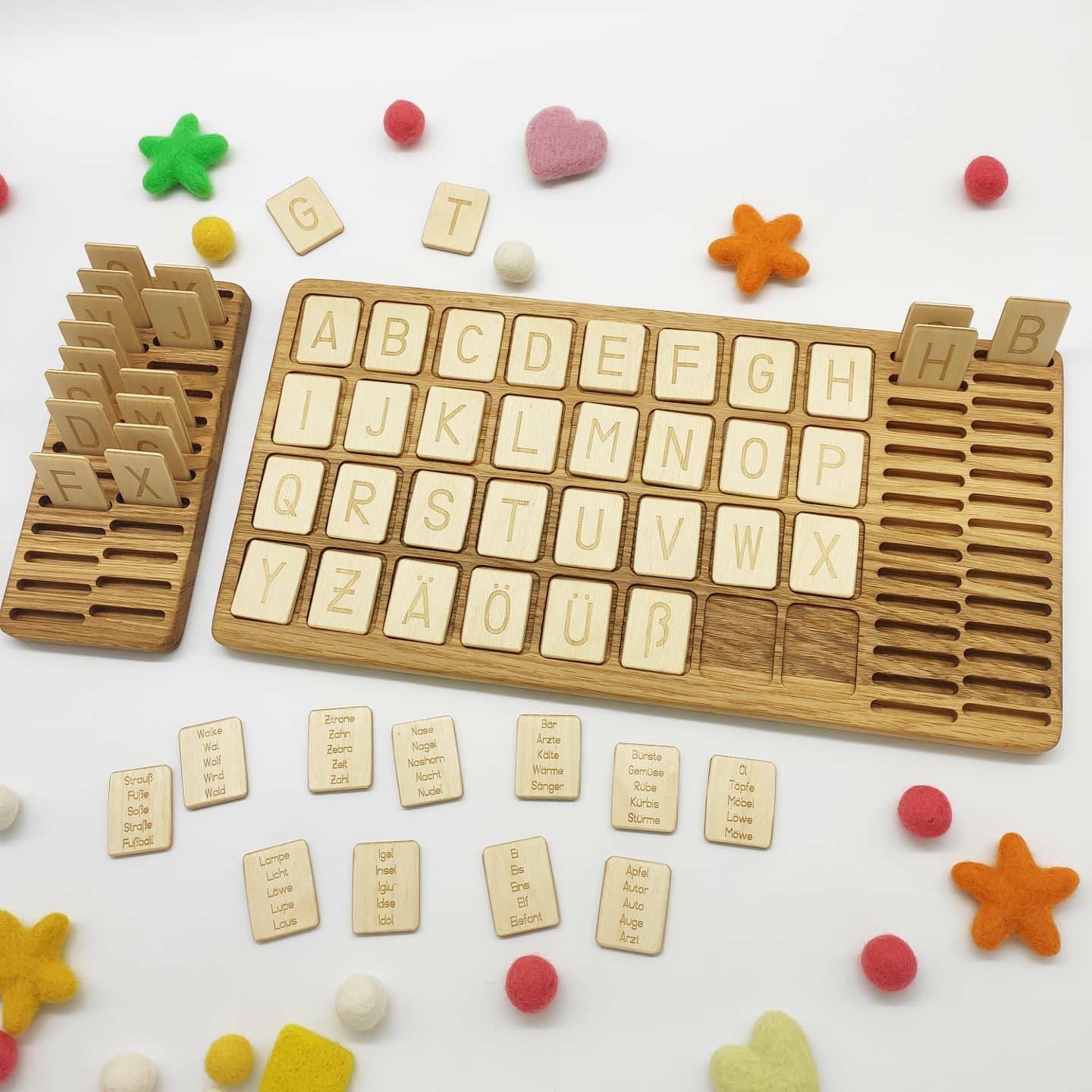 Deutsche Alphabet Brettspiel mit Buchstaben Karten für das | Etsy