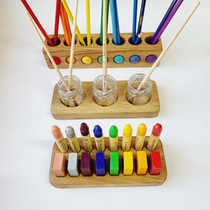 Opere d'arte per bambini Confezione regalo per giovani artisti, set di porta barattoli di vernice, porta matite, porta pastelli, forniture per organizzazione scrivania regalo per bambini