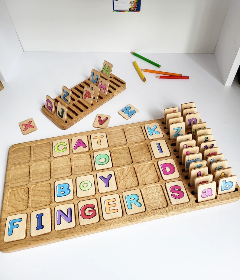 Alphabet Big Board ABC Colored Letters Cards Montessori Board ...