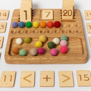 Montessori Math Toy for Kid Board Educational Homeschool Counting Math ...