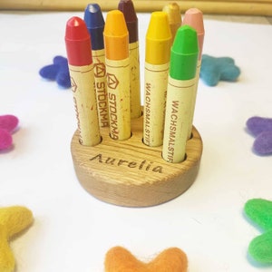 Stockmar crayon holder for sticks and blocks, waldorf crayon holder, gift for kids, desk organizer holder without crayons gifts organization image 11