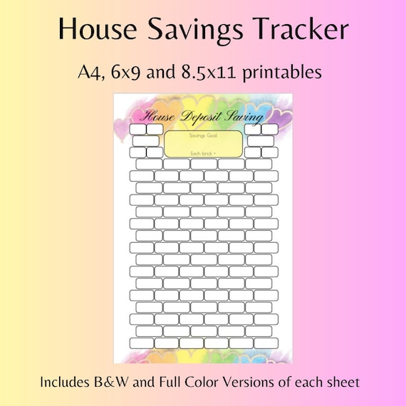 House Deposit Savings Chart: Brick Tracker (digital Download)