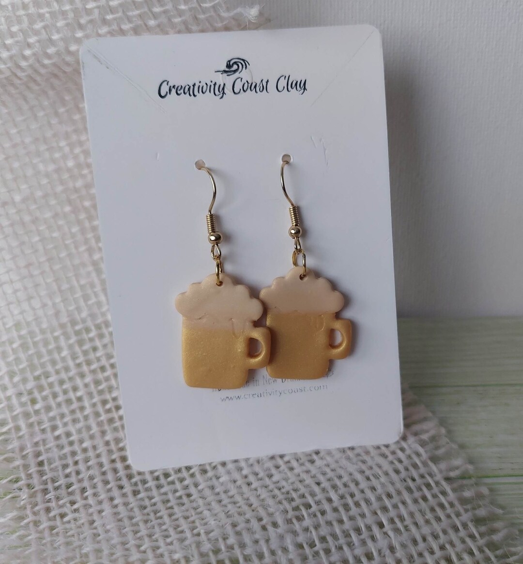 Beer Mug Earrings / St Patrick's Day Earrings Etsy