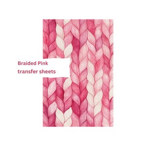 May include: A seamless pattern of pink and white braided yarn. The pattern is a close-up of the yarn, showing the intricate details of the braid.