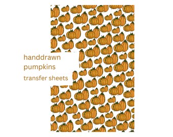 Hand Drawn Pumpkins Clay Transfer Sheet: Autumn Designs