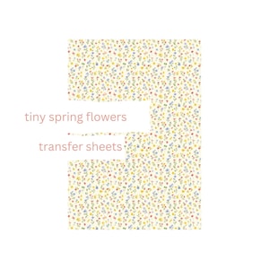Piccoli fiori primaverili, foglio di trasferimento immagine per argilla polimerica