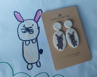 Turn your child's artwork into your favorite pair of Earrings! / custom earrings / kids artwork earrings / kids drawing