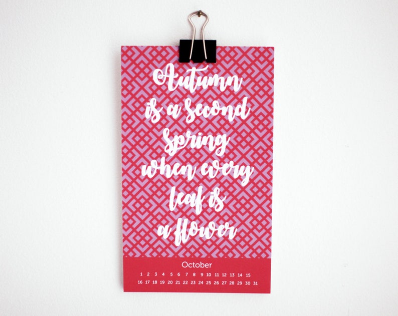 Perpetual Calendar With Sayings Postcard Calendar Colourful Etsy UK
