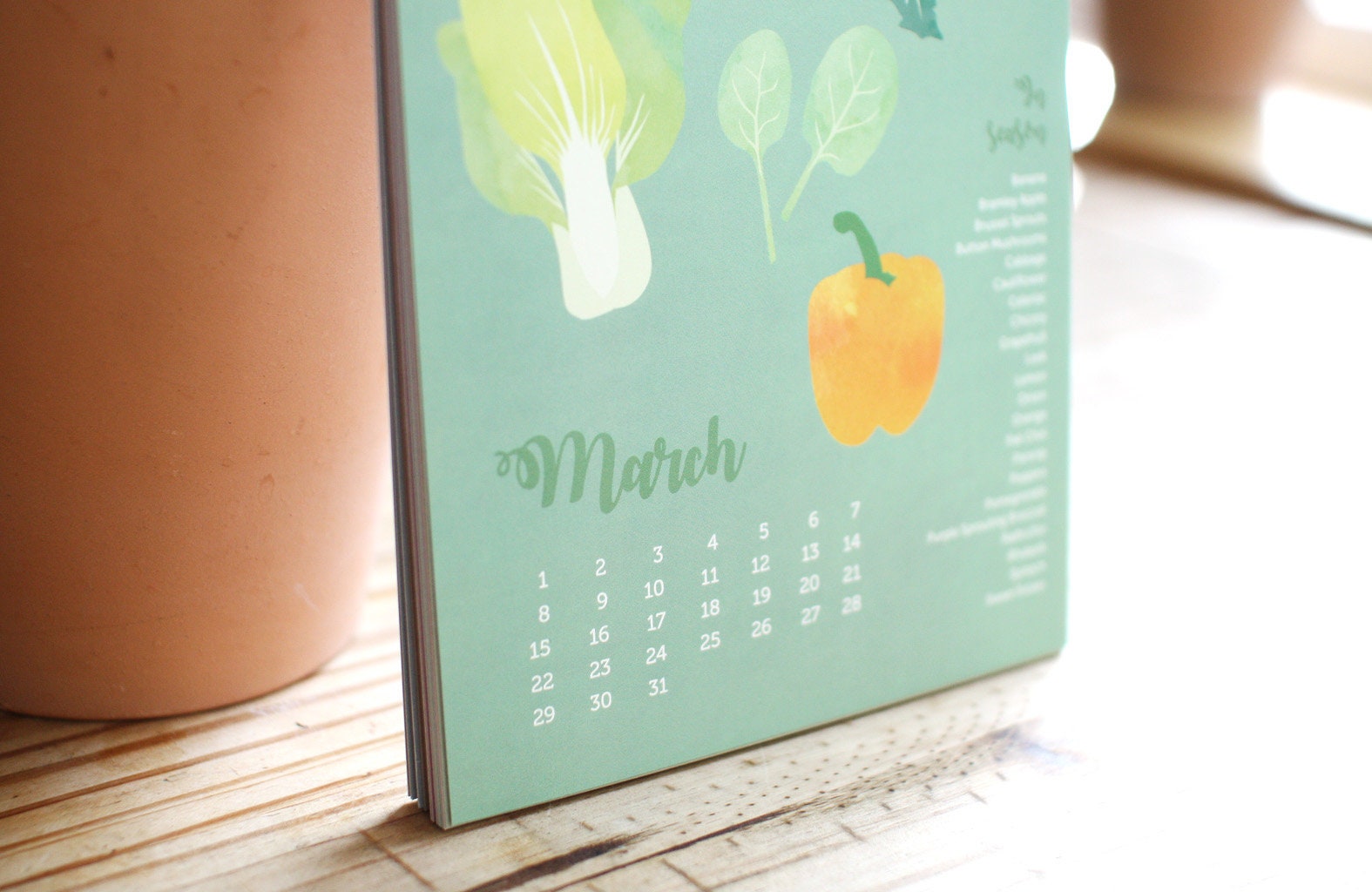 Seasonal Fruit and Veg Calendar in A5 and A4, Perpetual Calendar ...