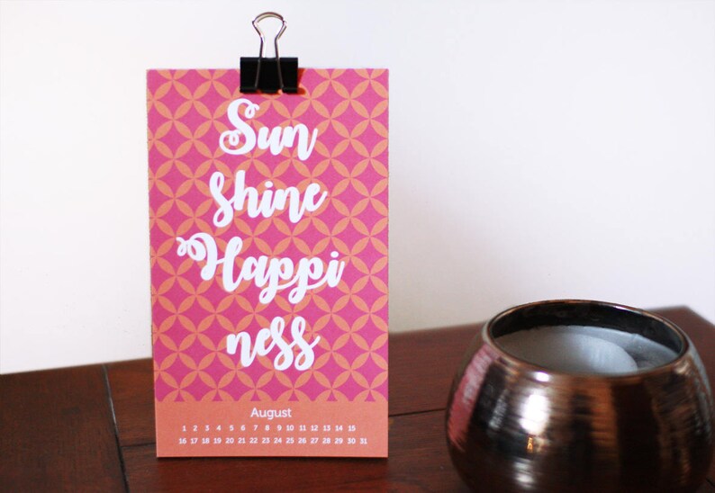 Perpetual Calendar With Sayings Postcard Calendar Colourful Etsy UK