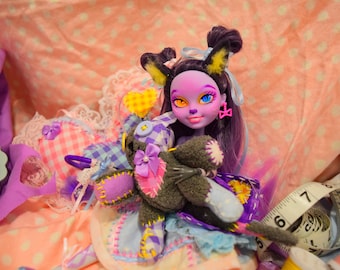 Custom Art Doll: Patchwork Cat *Thimble*