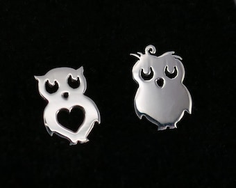 Sterling silver adorable owl stud earrings, wedding gift