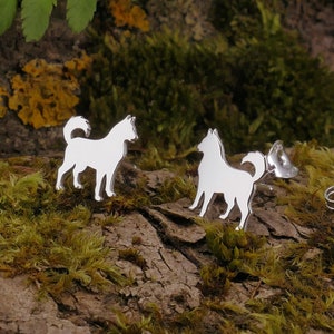 Sterling silver dog stud earrings, dog lover gift, rose gold, yellow gold plated flat back puppy jewelry