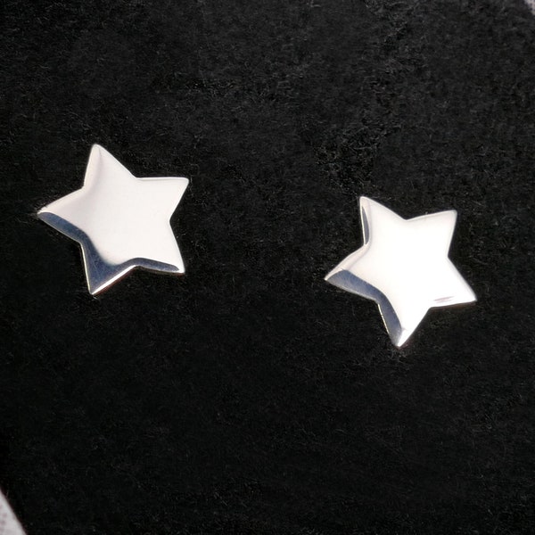 Silver Star Earrings - Etsy UK