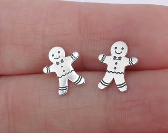 Orecchini pendenti con ciondolo a forma di omino di pan di zenzero – Graziosi gioielli a forma di biscotto natalizio, orecchini per le feste per lei