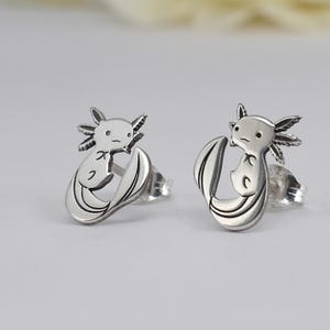 Axolotl, orecchini per ragazze e donne, in argento sterling 925