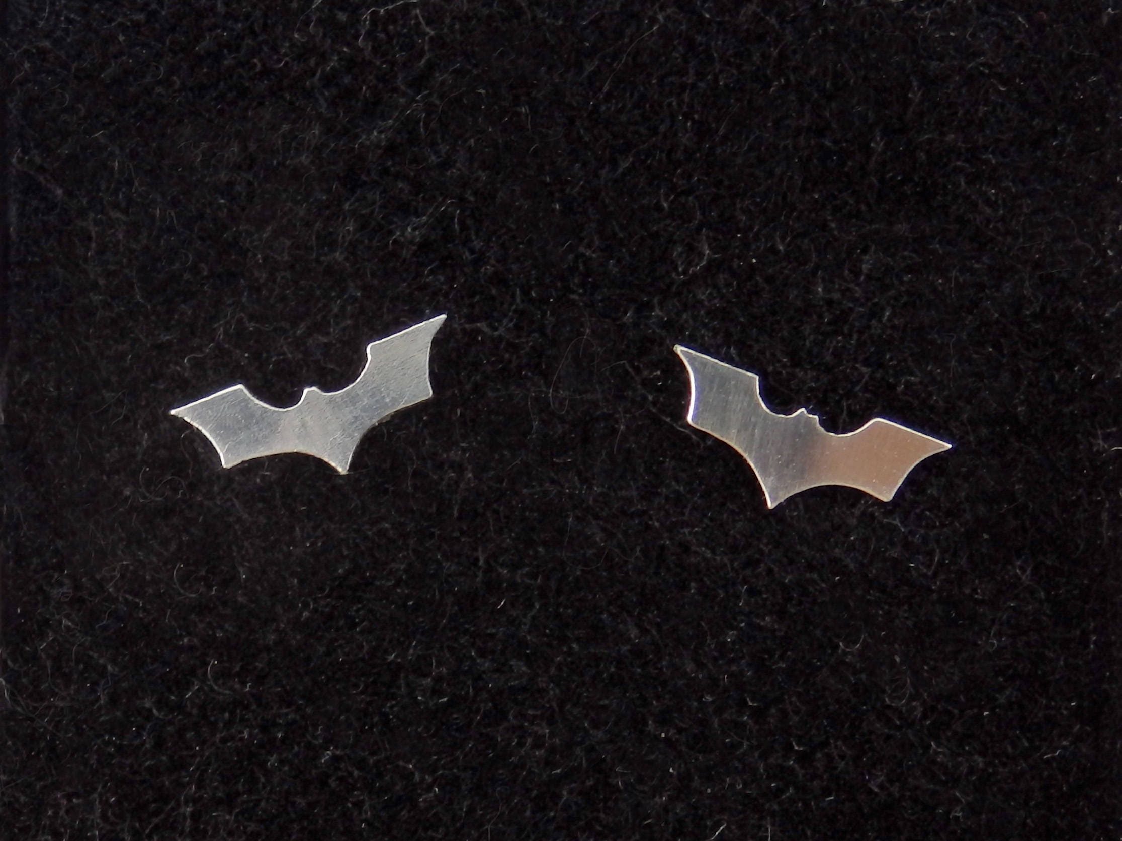 Sterling Silver Bat Stud Earrings