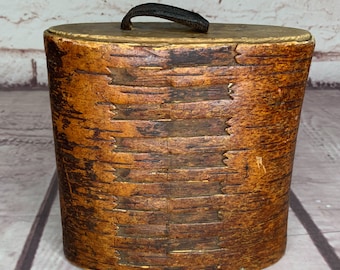 Native American Birch bark tobacco container, Native American birch bark lidded box, Chic Shack Antique