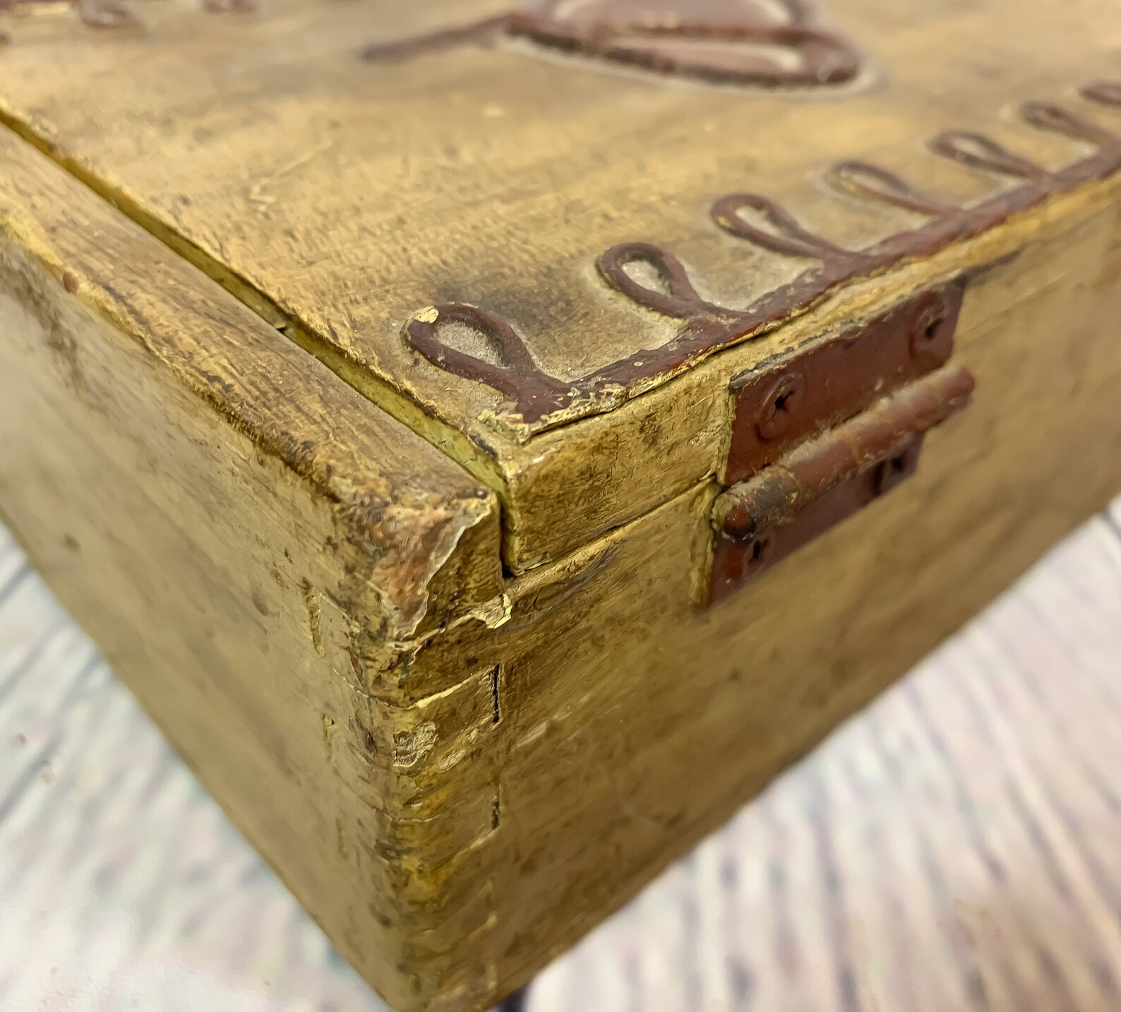 Antique Document Box. Folk Art Box Decorated With String and Etsy