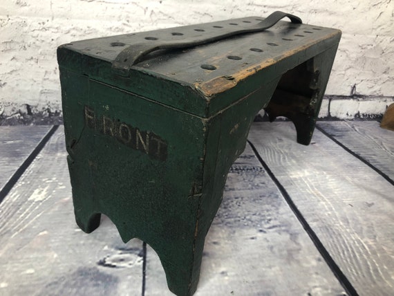 Small Antique Scalloped Stool Antique Work Bench Antique Etsy