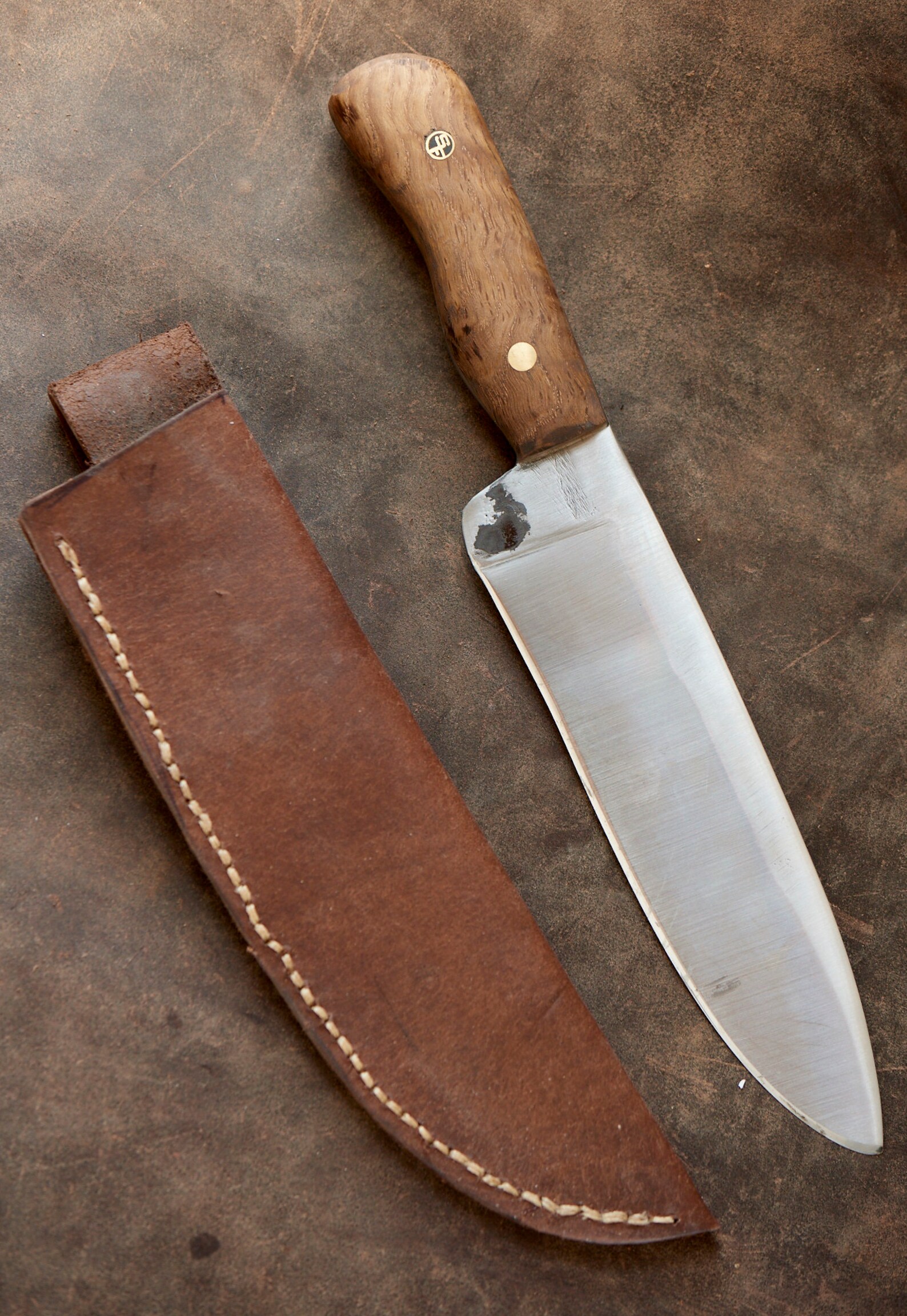 Hand Carbon Steel Camp Knife with Oak Handle and custom Etsy