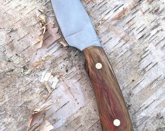 Hand Forged Hunting or Paring Knife with Box Elder handle; 3" blade, 8" overall