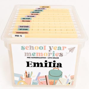 Personalized School Memory Box Printable Kit, DIY Filing (Digital Download)