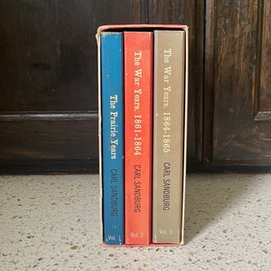 Sandburg&#39;s Ab Lincoln. Carl Sandburg&#39;s Abraham Lincoln 3 Book Set. The Story of Ab Lincoln&#39;s Life. Collectible History Books.