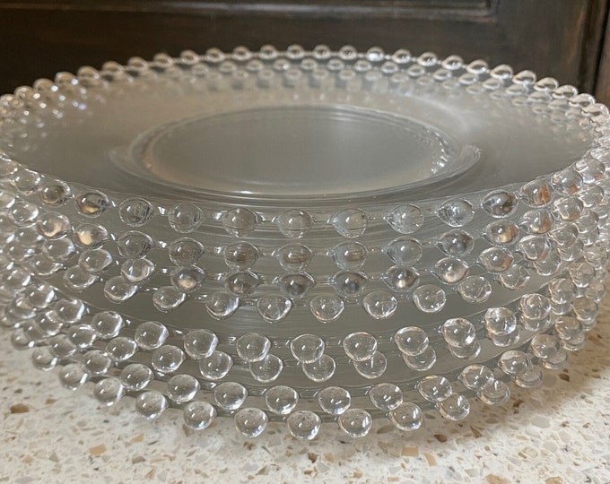 8 Candlewick Plates. Ohio Imperial Glass Plates. Vintage Candlewick