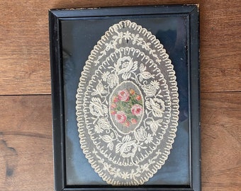 Small Framed Lace. Victorian Framed Lace. Small Space Artwork. Lovely Aesthetic Lace.
