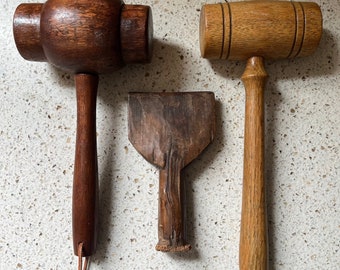 Vintage Kitchen Decor. Wood Kitchen Mallet, Chisel. Wood Home Tools. Buy 1/All for Discount. Primitive Rustic Country Home Decor