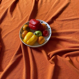 Orange Homespun Tablecloth. Round Fringed Homespun Tablecloth. Orange Fall Tablecloth. 64 x 64 Thicker Cotton