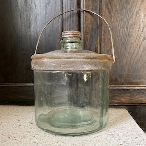 Kerosene Oil Jug.  Cleveland Metal Works Kerosene Stove Bottle.  Antique Kerosene Jug.  Old Metal Kitchen Decor
