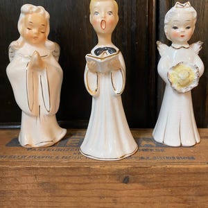 White Angel. Singing, Praying Angels. Porcelain Angels. Vintage White Robed Angels. Buy 1 or Both.