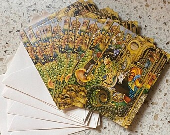 10 Carousel Note Cards. Merry Go Round Stationery. Pauline Ellison Vintage Gift Cards/Envelopes. 1979 Bantam Gallery/Books. Party Invite