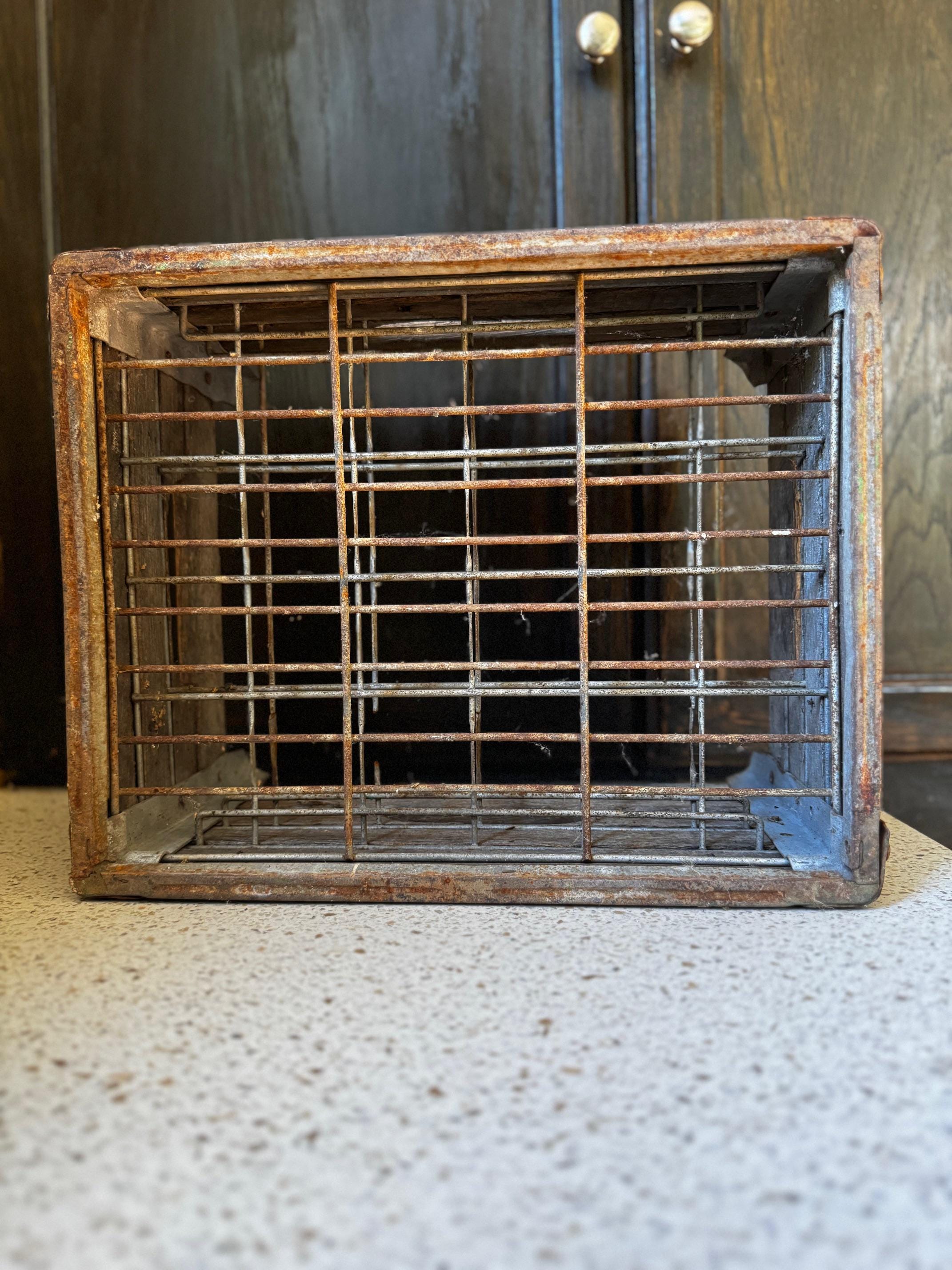 Vintage Metal Dairy Crate - Etsy