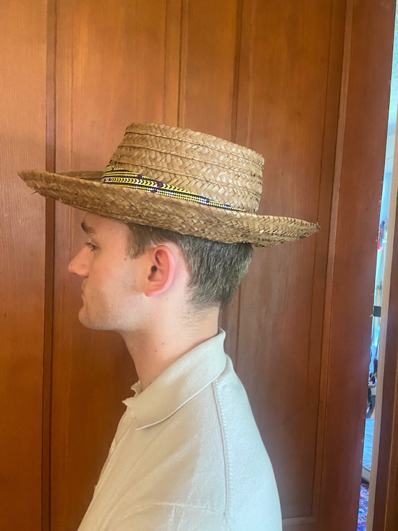 Straw Panama Hat. Men's Vintage Straw Hat. Gem