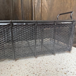 Old Metal Basket. Rectangular Mesh Basket. Centerpiece Decor. Sturdy, Thick, Black Painted Basket. Wall Storage. READ Description/Details