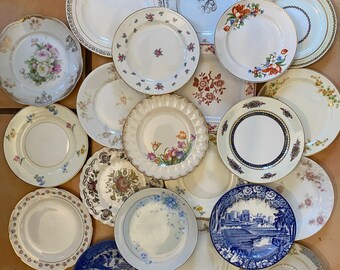 Set 8 Small China Plates. Mix Match Dessert/Cake Plates. Vintage Retro Mix Match. Choose Color Scheme