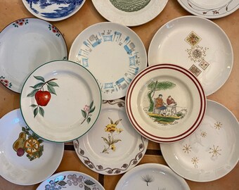 Set Mix Match Small Plates. Various Dessert Plates.  Vintage Assorted Plates. Choose Color Scheme. Sets of 6