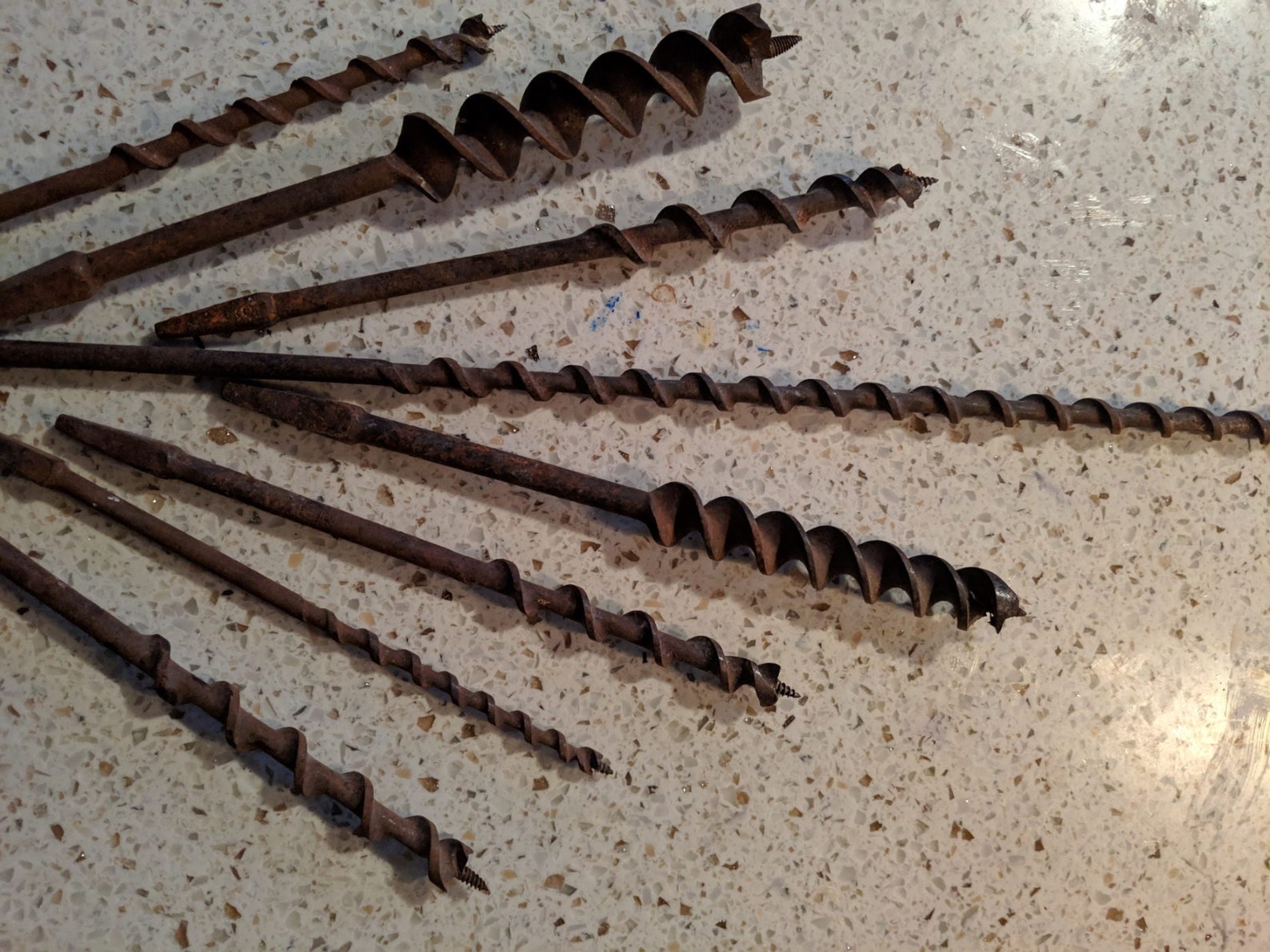 1 Long Drill Bit. Vintage Metal Bits. Rusty Drill Bits. Etsy