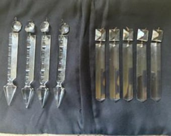 Choice. Long Glass Prisms. Spear Cut/Notched Prism. 3 Sided Prism. Colonial Arrow.