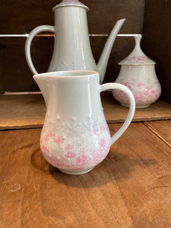 Riviera Rose Teapot/cream/sugar. Limoge Porcelain Georges Boye