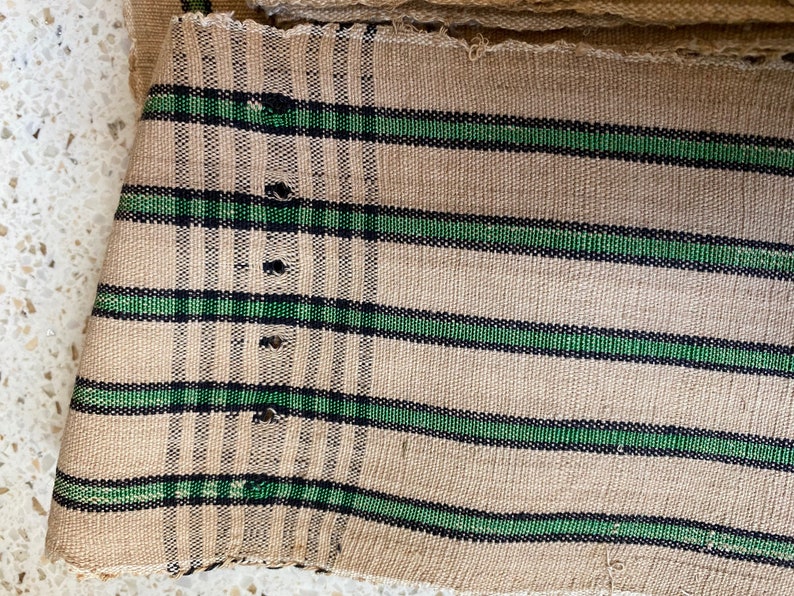 Chair bing. Upholstery bing. Vintage Ticking. Green Etsy