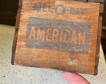 Wood Cheese Box. MelOBit American Cheese Box. Wood Pasteurized Cheese Wood Box. Industrial, Minimal, Primitive Advertising.